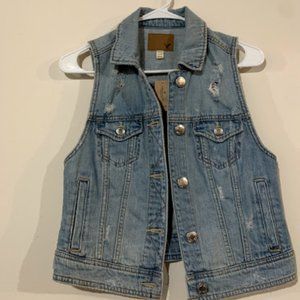 Distressed Denim/Jean Vest